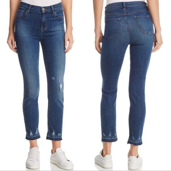 𝅺j Brand Ruby High Rise Crop Jasper Destruct Straight Leg Jeans 23 - Picture 1 of 6